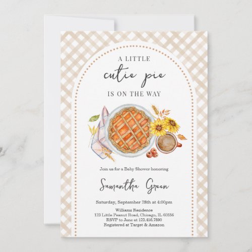 A Little Cutie Pie is on the Way Baby Shower Invitation