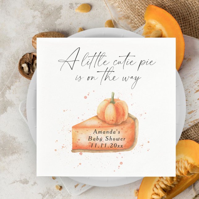 "A little cutie pie is on the way" baby shower Napkins (Creator Uploaded)