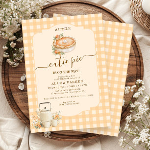 A little cutie pie is on the way fall baby shower invitation