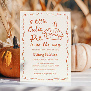 A Little Cutie Pie Is On The Way Pie Baby Shower Invitation