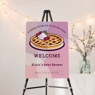 A Little Cutie Pie Minimalist Purple Baby Shower Foam Board