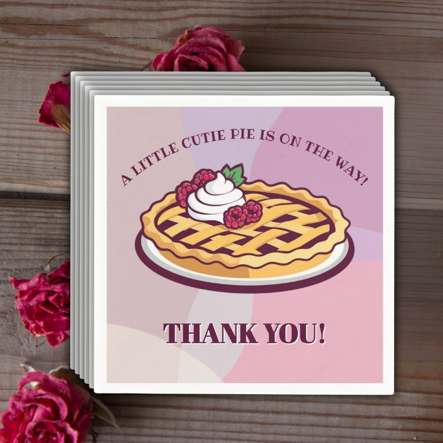 A Little Cutie Pie Minimalist Purple Baby Shower Napkins (Creator Uploaded)