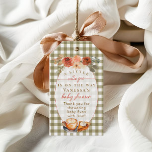 A Little Cutie Pie Olive Green Fall Baby Shower Gift Tags