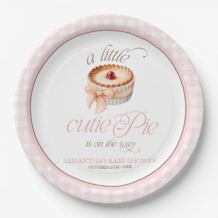 A Little Cutie Pie Personalised Baby Shower Paper Plates