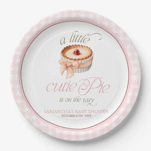 A Little Cutie Pie Personalised Baby Shower Paper Plates