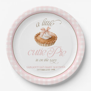 A Little Cutie Pie Personalised Baby Shower Paper Plates