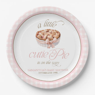 A Little Cutie Pie Personalised Baby Shower Paper Plates
