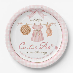 A Little Cutie Pie Personalised Baby Shower Paper Plates