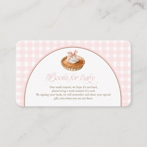 A Little Cutie Pie Pink Gingham Books for Baby Enclosure Card