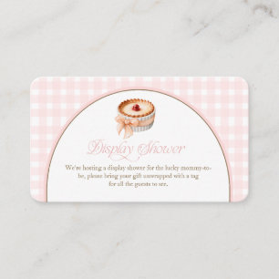 A Little Cutie Pie Pink Gingham Display Shower Enclosure Card