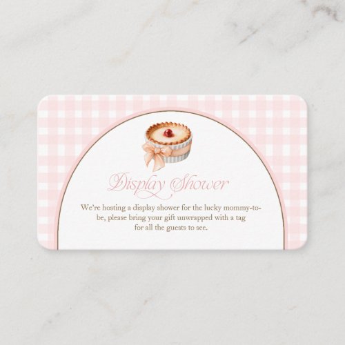 A Little Cutie Pie Pink Gingham Display Shower Enclosure Card
