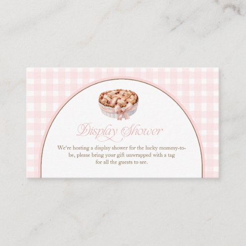 A Little Cutie Pie Pink Gingham Display Shower Enclosure Card