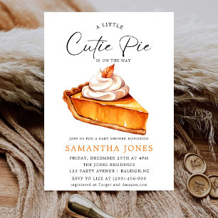 A Little Cutie Pie Pumpkin Fall Baby Shower Invitation