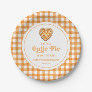 A Little Cutie Pie Retro Baby Shower Paper Plates
