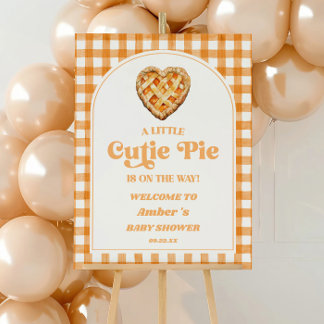 A Little Cutie Pie Retro Baby Shower Welcome Sign