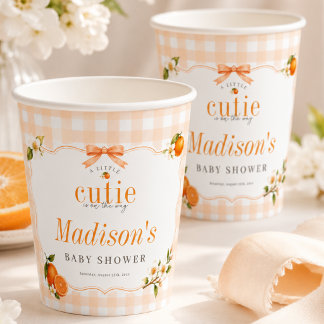 A Little Cutie Preppy Citrus Baby Shower Party Paper Cups