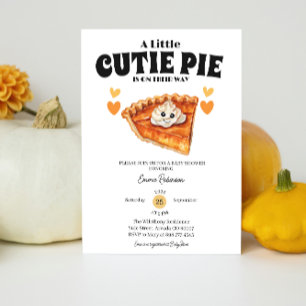 a little cutie pumpkin pie autumn fall baby shower invitation