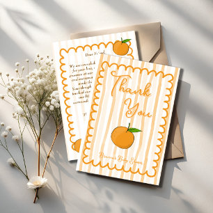 A little cutie whimsical citrus baby shower thank you card