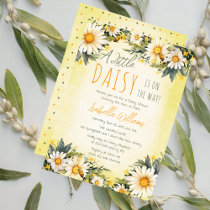 A Little Daisy Is On The Way Floral Baby Shower Invitation
