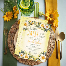 A Little Daisy Is On The Way Floral Baby Shower Invitation