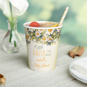 A Little Daisy Is On The Way Floral Baby Shower Paper Cups