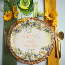 A Little Daisy Is On The Way Floral Baby Shower Paper Plates