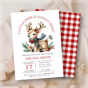 A Little Deer Christmas Reindeer Baby Shower Invitation