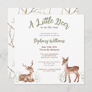 A Little Deer is on the way Baby Shower Invitation