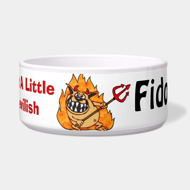 A Little Devilish Customized Dog Bowls (Front)
