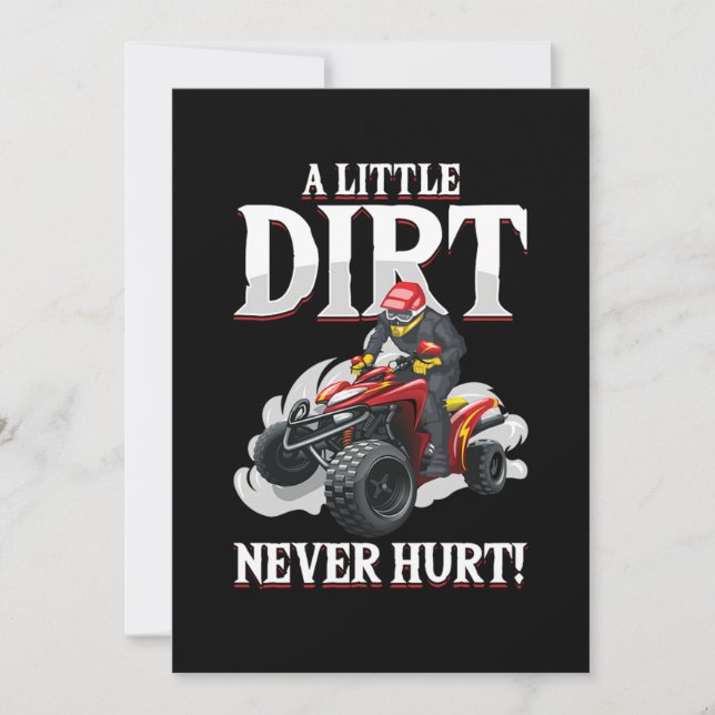 A Little Dirt Never Hurt Quad Racing ATV Offroad G Invitation (Front)