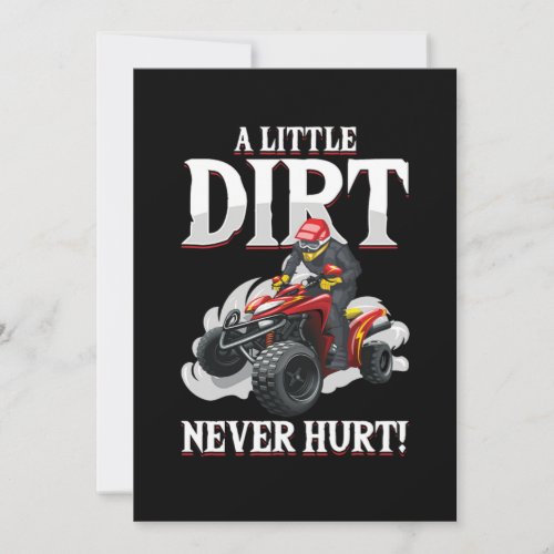 A Little Dirt Never Hurt Quad Racing ATV Offroad G Invitation