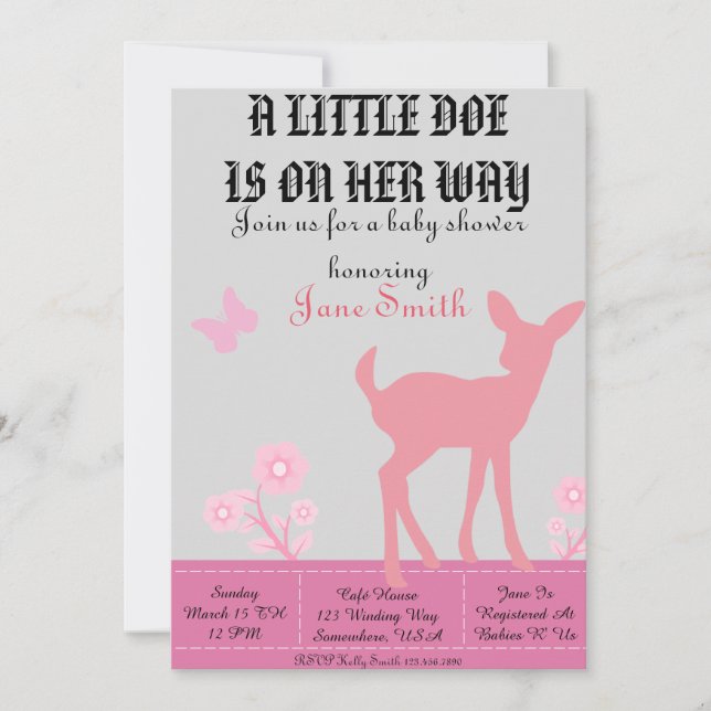 A Little Doe Invitation (Front)