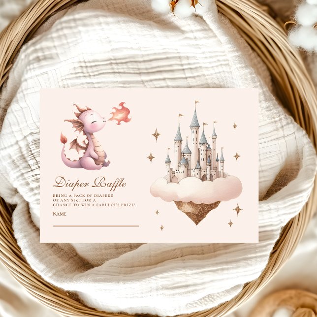 A Little Dragon is on the Way Baby  Diapper Raffle Enclosure Card (Creator Uploaded)