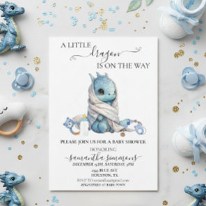 A Little Dragon is on the Way Baby Shower  Invitation