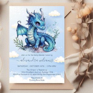 A Little Dragon is on the Way Baby Shower Invitation