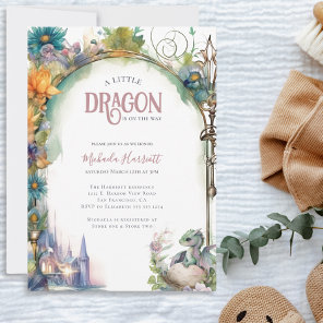 A Little Dragon is on the Way Baby Shower Invitation