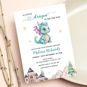 A Little Dragon is on the Way Baby Shower Invitation