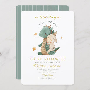 A little dragon is on the way Baby Shower Invitation