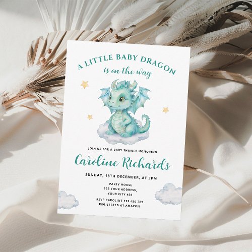 A Little Dragon is on the Way Baby Shower Invitation