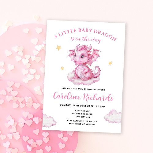 A Little Dragon is on the Way Baby Shower Invitation