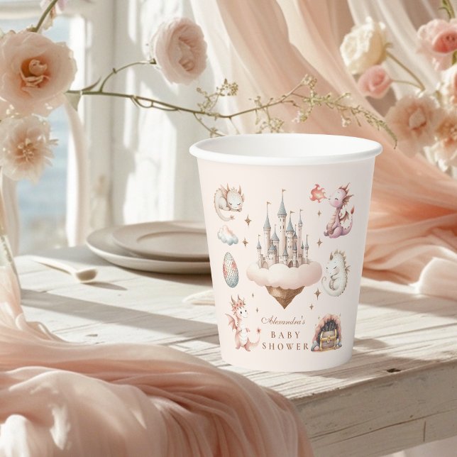 A Little Dragon is on the Way Baby Shower Paper Cups (Creator Uploaded)