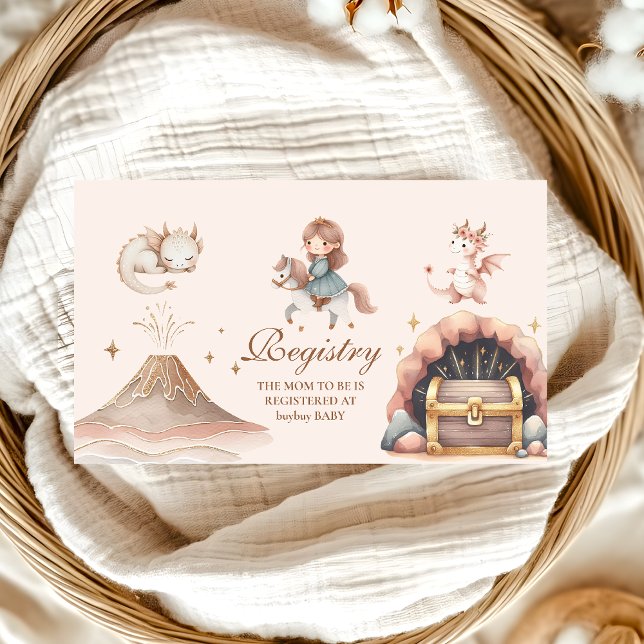 A Little Dragon is on the Way Baby Shower Registry Enclosure Card (Creator Uploaded)