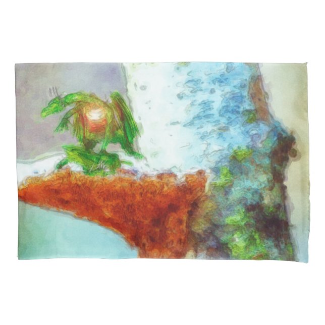A Little Dragon Sleeps Pillowcase (Front-Left)