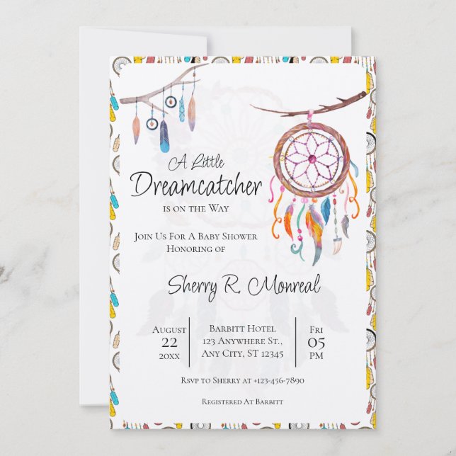 A Little Dreamcatcher Baby Shower Invitation (Front)