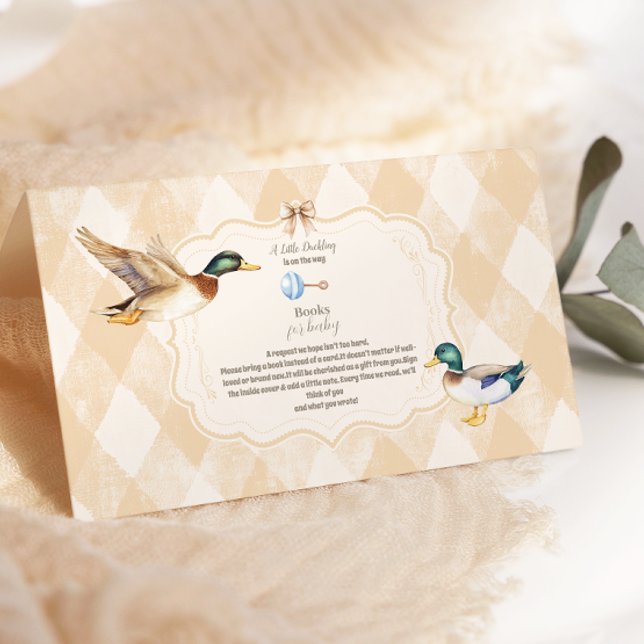 A Little Duckling Baby Shower Books for Baby  Enclosure Card (Creator Uploaded)
