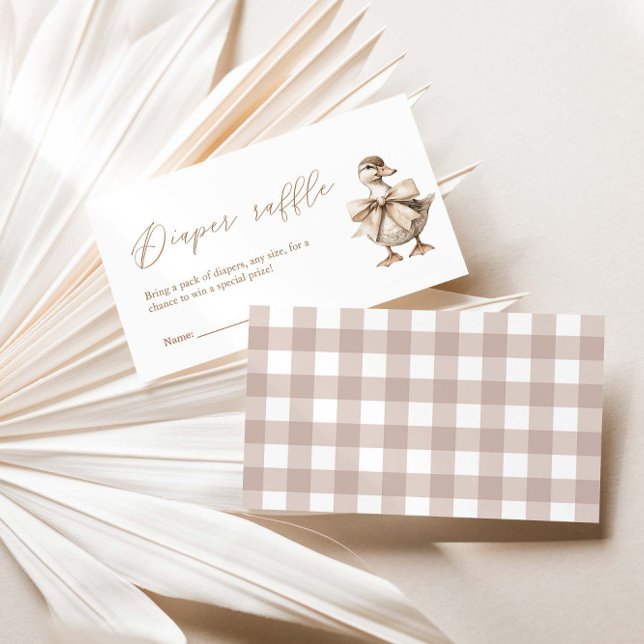 A Little Duckling Baby Shower Diaper Raffle Enclosure Card (Creator Uploaded)