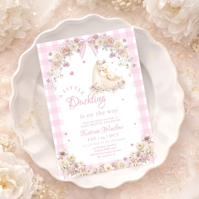 A Little Duckling is on The Way Baby Shower Invitation (Creator Uploaded)
