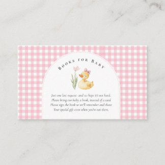 A Little Duckling is on the Way Bow Baby Shower Enclosure Card