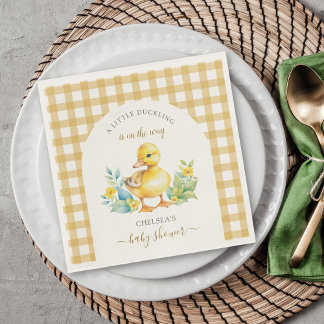 A Little Duckling is On The Way Duck Baby Shower Napkins