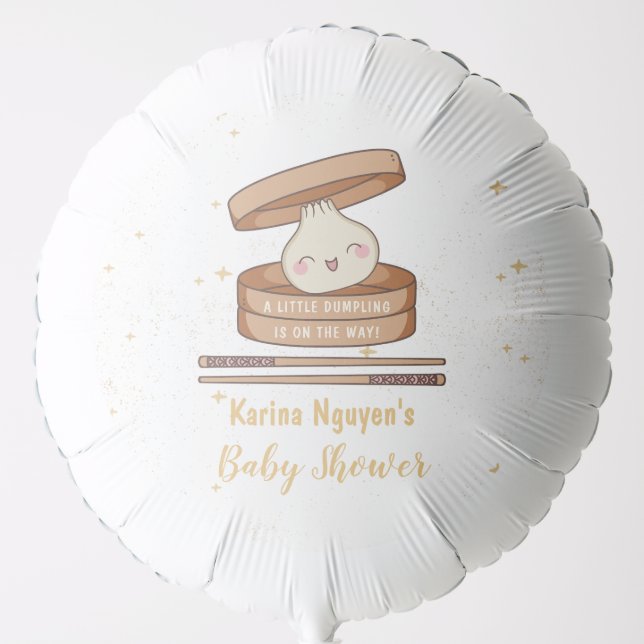 A Little Dumpling Baby Shower Balloon (Front)